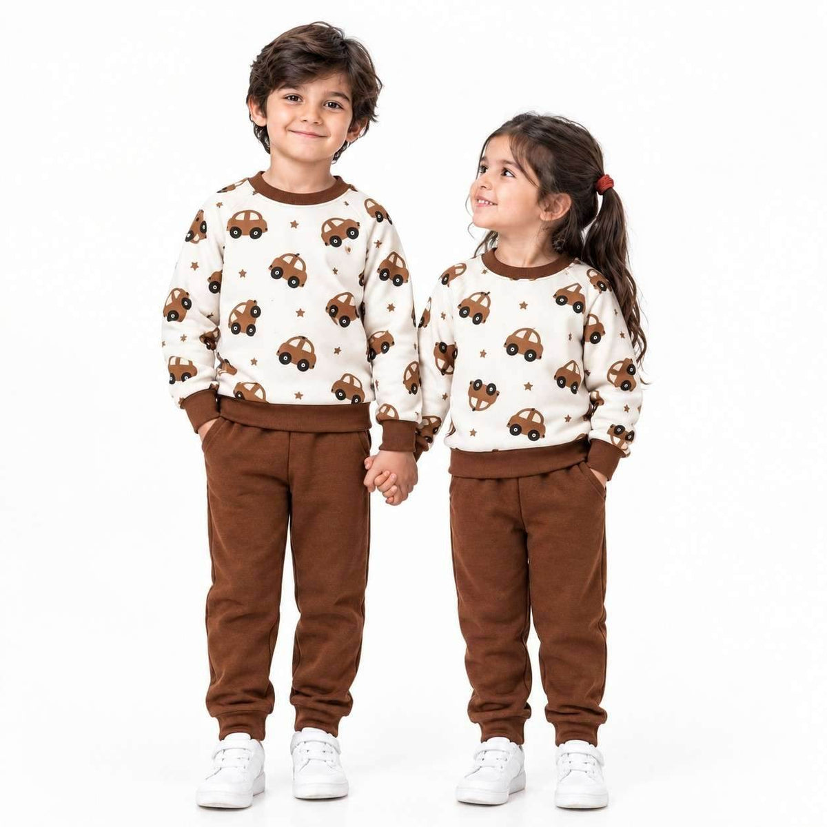 Cute Car Printed Winter Tracksuit