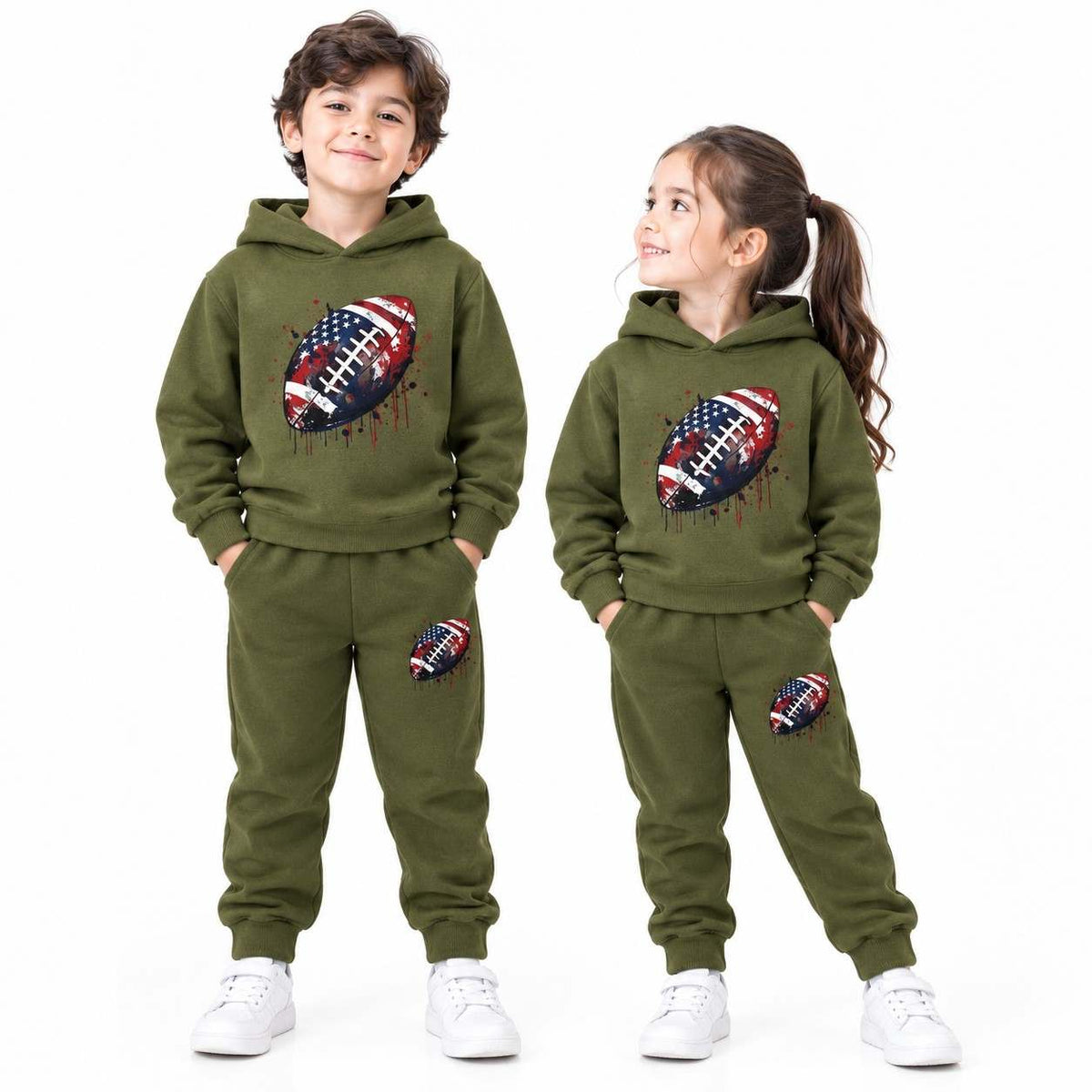 Olive Football Hoodie style Winter Tracksuit