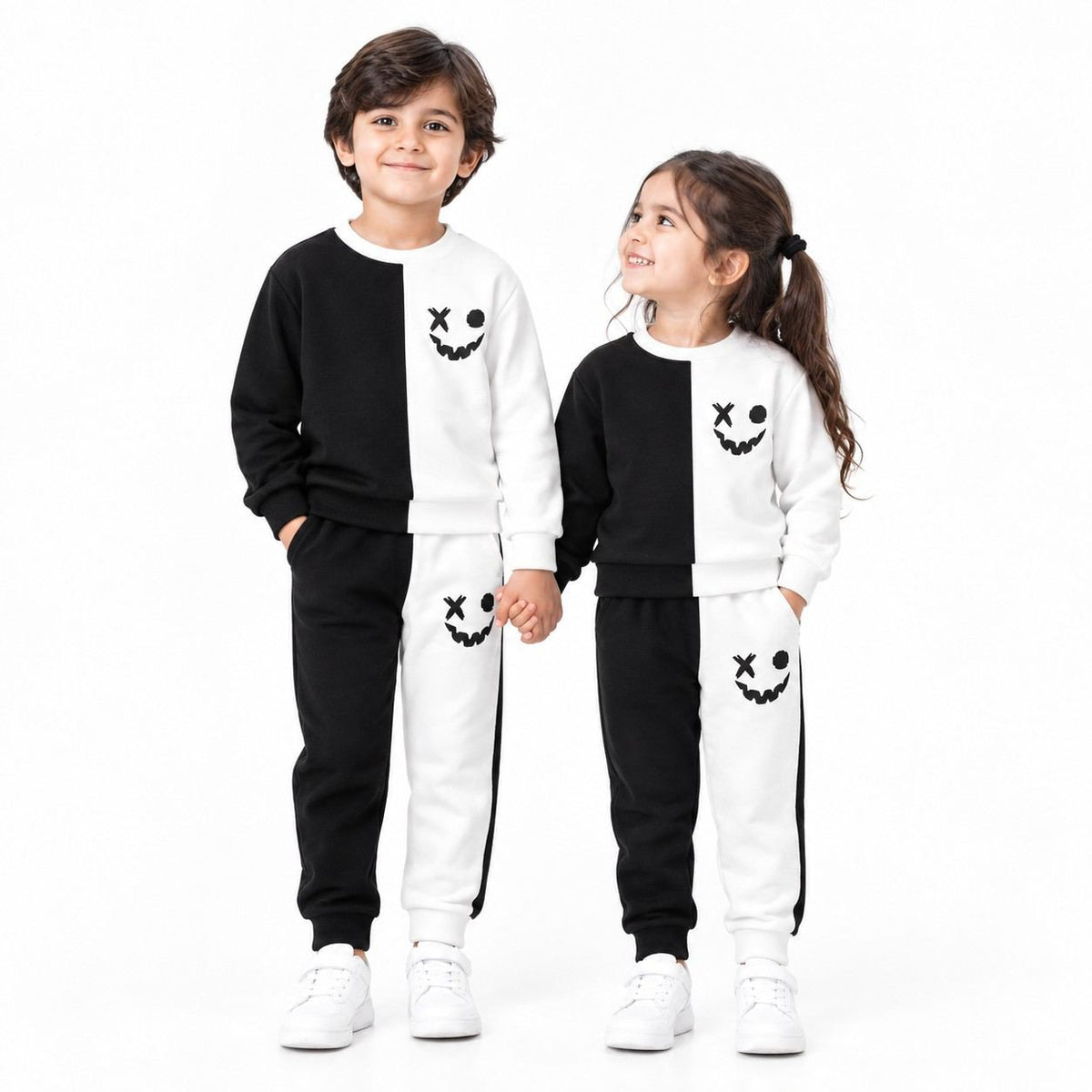 Black & White Smiley Winter Tracksuit